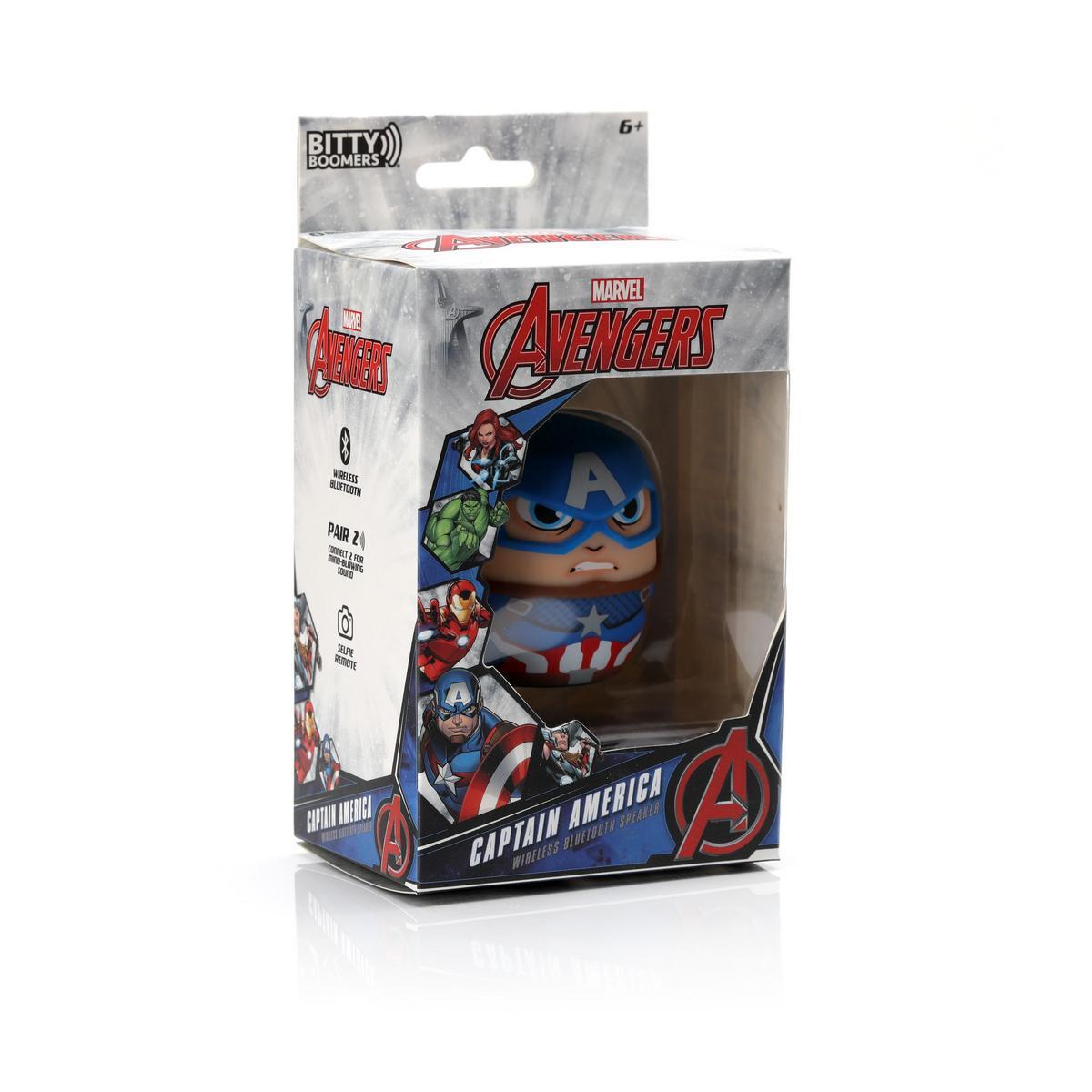 Bitty Boomers - Marvel Capitán America - Mini Altavoz Bluetooth 5cm